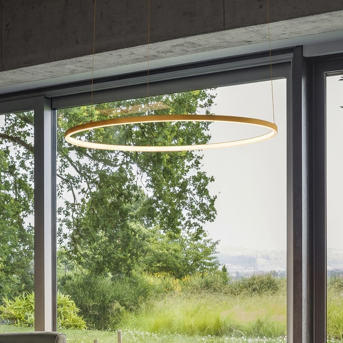 Ideal Lux - LED lustra uz stieples ORACLE SLIM LED/29W/230V 3000K CRI 90 Ø 50 cm zelta