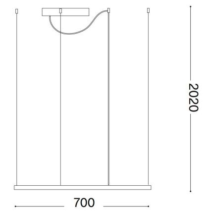 Ideal Lux - LED lustra uz kabeļa ORACLE SLIM LED/44W/230V 3000K CRI 90 70x70 cm balta