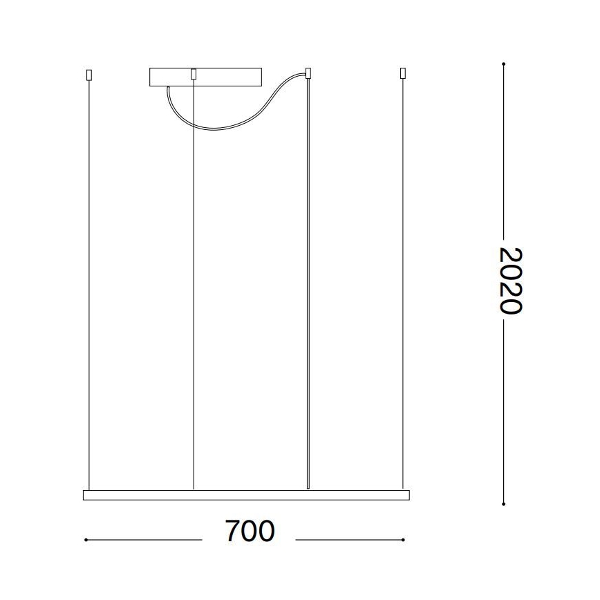 Ideal Lux - LED lustra uz kabeļa ORACLE SLIM LED/44W/230V 3000K CRI 90 70x70 cm balta