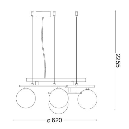 Ideal Lux - LED lustra uz troses ATLAS 4xG9/3W/230V melna