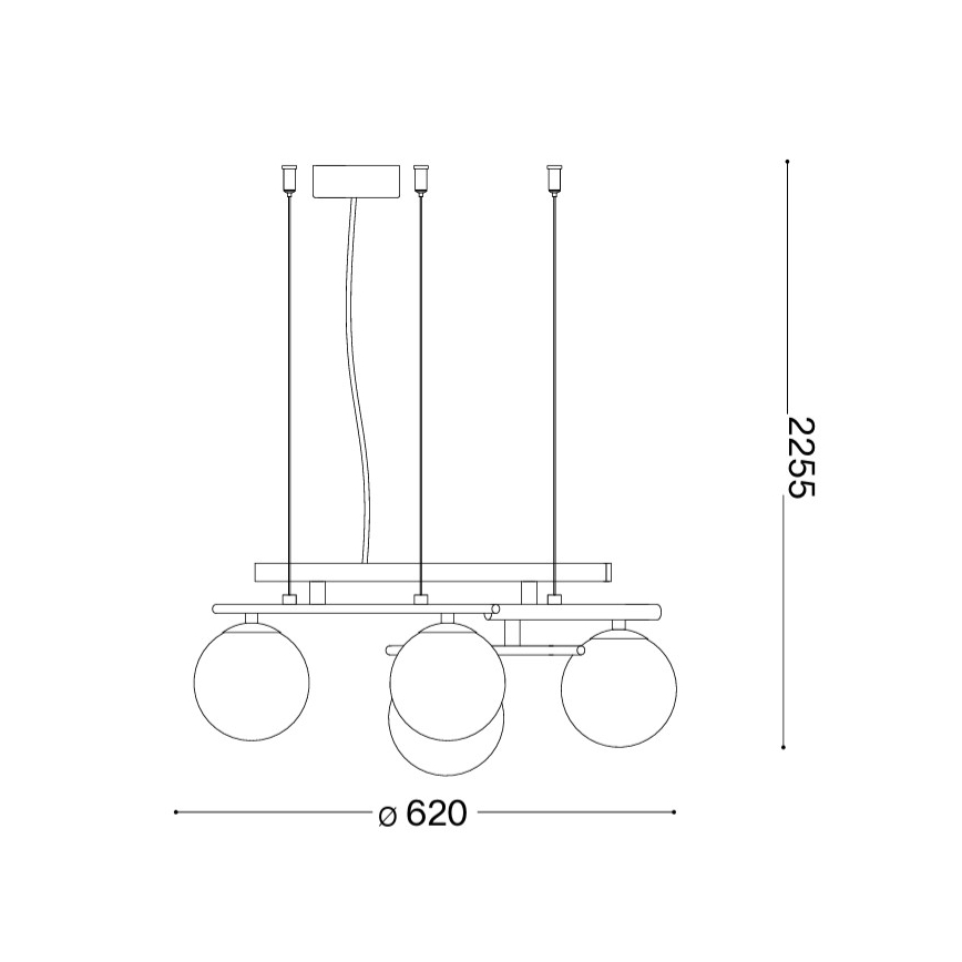 Ideal Lux - LED lustra uz troses ATLAS 4xG9/3W/230V melna