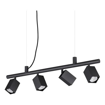 Ideal Lux - LED lustra uz troses DYNAMITE 4xGU10/7W/230V CRI 90 melna