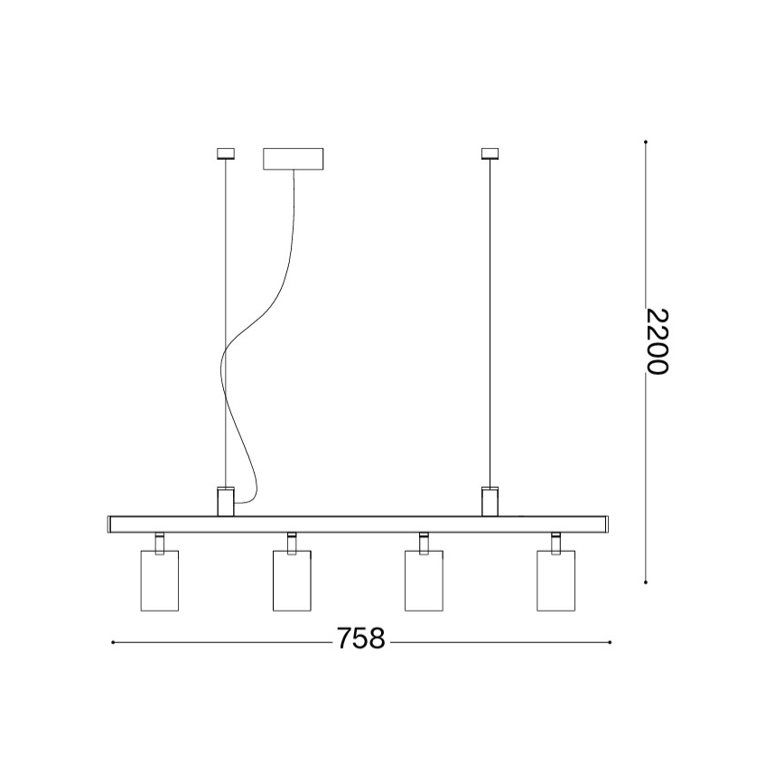 Ideal Lux - LED lustra uz troses DYNAMITE 4xGU10/7W/230V CRI 90 melna