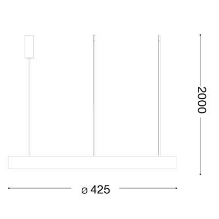 Ideal Lux - LED lustra uz troses GEMINI LED/36W/230V 4000K Ø 42,5 cm CRI 90 balta