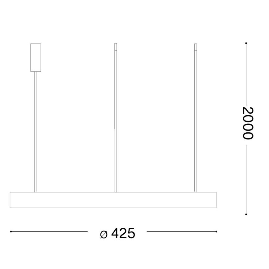 Ideal Lux - LED lustra uz troses GEMINI LED/36W/230V 4000K Ø 42,5 cm CRI 90 melna