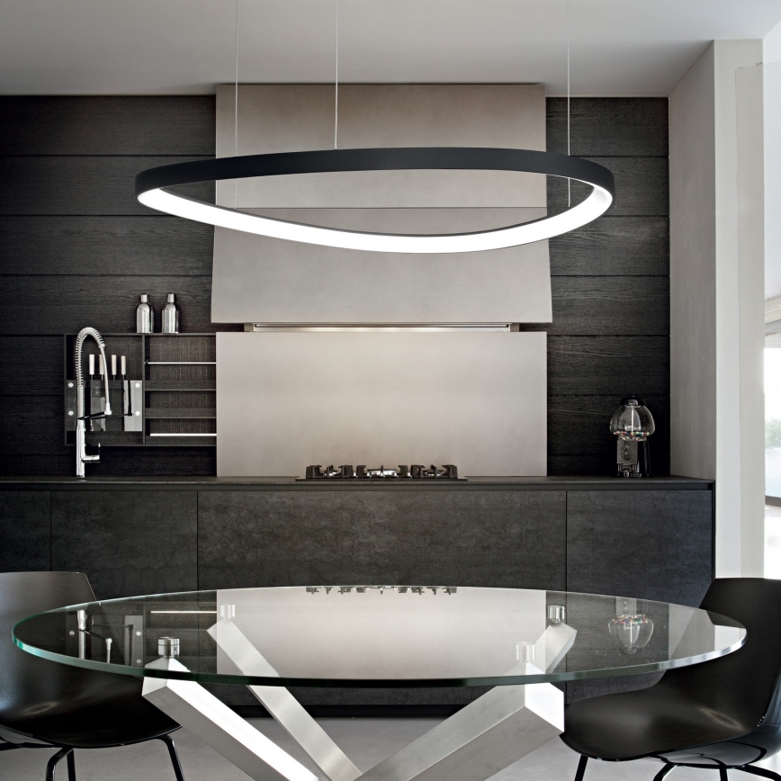Ideal Lux - LED lustra uz troses GEMINI LED/47W/230V 2700K Ø 61 cm CRI 90 melna