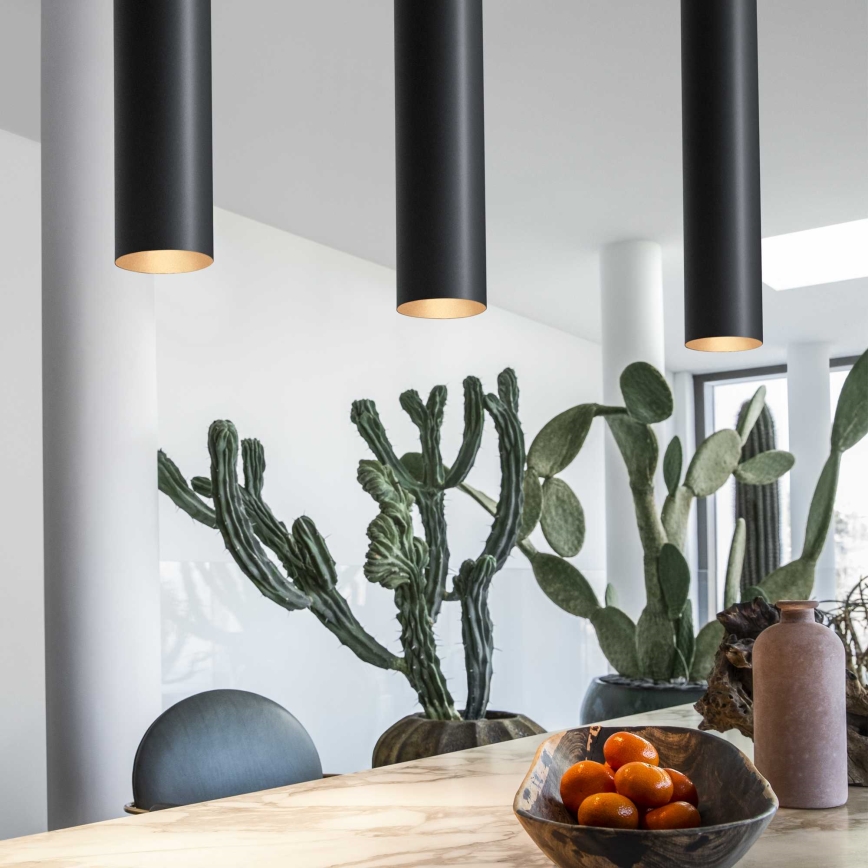 Ideal Lux - LED lustra uz troses LOOK 1xGU10/7W/230V CRI 90 Ø 6 cm melna