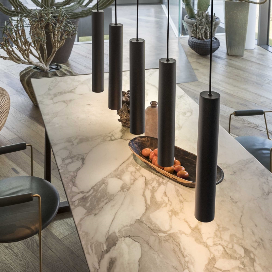 Ideal Lux - LED lustra uz troses LOOK 1xGU10/7W/230V CRI 90 Ø 6 cm melna