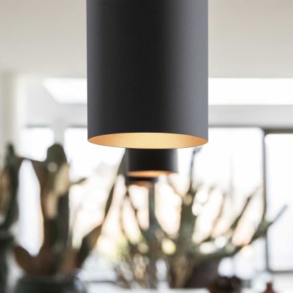 Ideal Lux - LED lustra uz troses LOOK 1xGU10/7W/230V CRI 90 Ø 6 cm melna