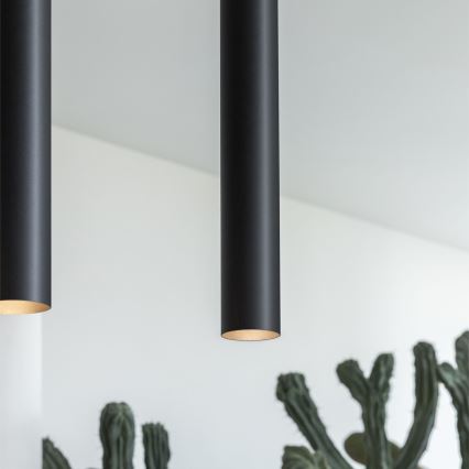 Ideal Lux - LED lustra uz troses LOOK 1xGU10/7W/230V CRI 90 Ø 6 cm melna