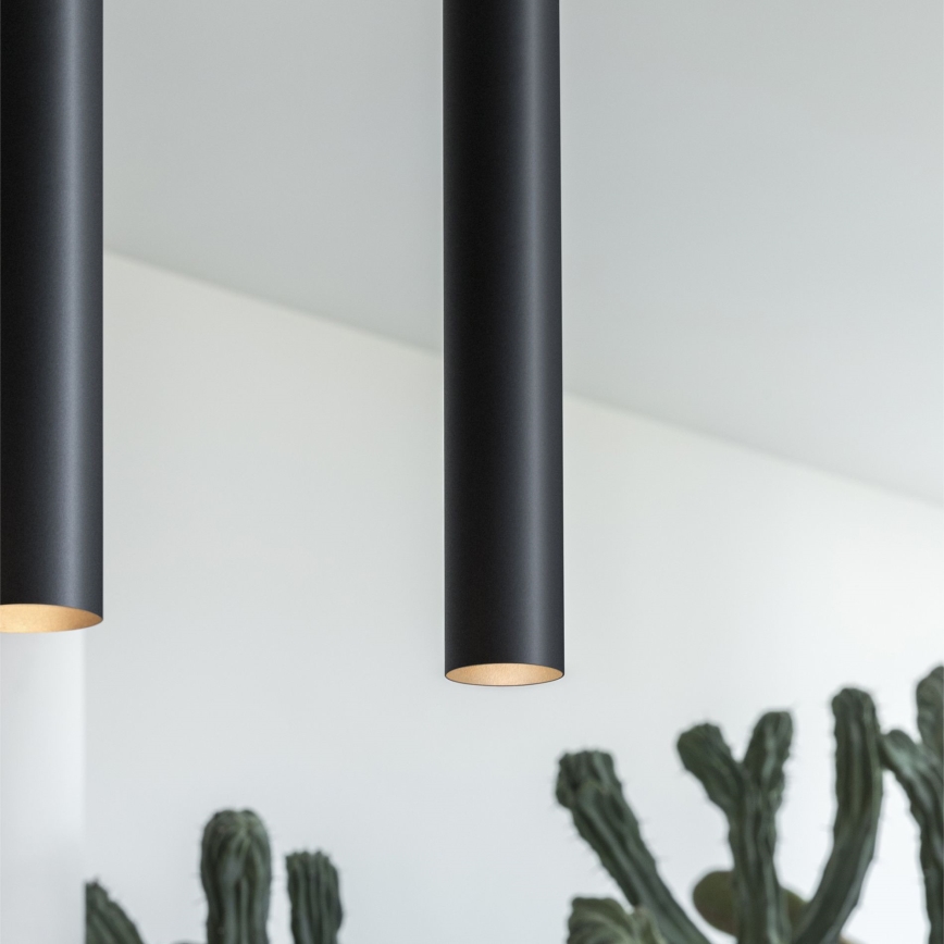 Ideal Lux - LED lustra uz troses LOOK 1xGU10/7W/230V CRI 90 Ø 6 cm melna