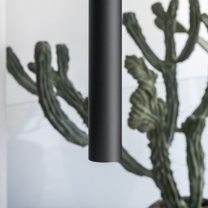 Ideal Lux - LED lustra uz troses LOOK 1xGU10/7W/230V CRI 90 Ø 6 cm melna