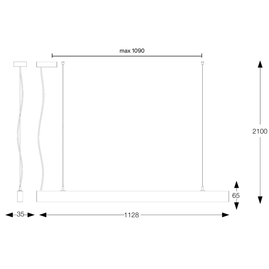 Ideal Lux - LED lustra uz troses OFFICE LED/30W/230V 4000K CRI 90 melna