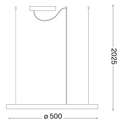 Ideal Lux - LED lustra uz troses ORACLE SLIM LED/29W/230V 3000K CRI 90 Ø 50 cm zelta