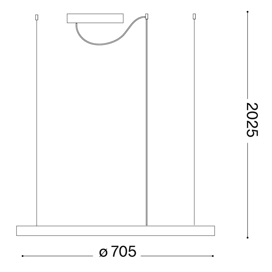 Ideal Lux - LED lustra uz troses ORACLE SLIM LED/37W/230V 3000K CRI 90 Ø 70 cm zelta