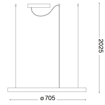 Ideal Lux - LED lustra uz troses ORACLE SLIM LED/37W/230V 4000K CRI 90 Ø 70 cm balta