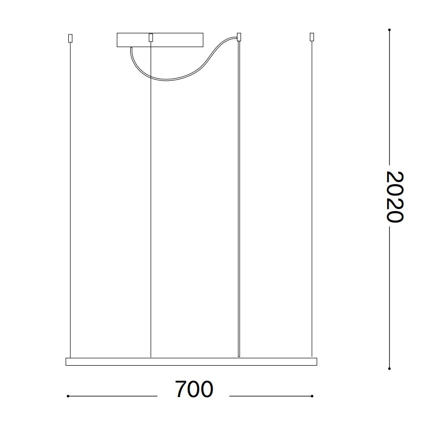Ideal Lux - LED lustra uz kabeļa ORACLE SLIM LED/44W/230V 3000K CRI 90 70x70 cm melna