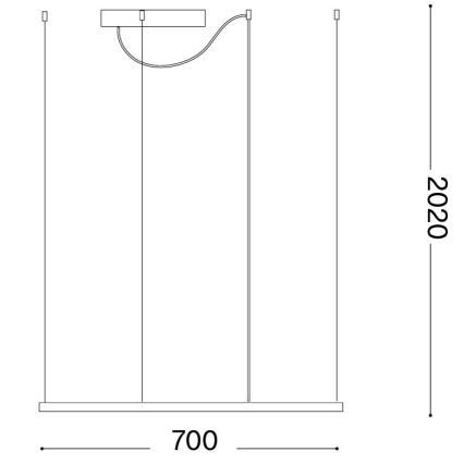 Ideal Lux - LED lustra uz kabeļa ORACLE SLIM LED/44W/230V 3000K CRI 90 70x70 cm zelta
