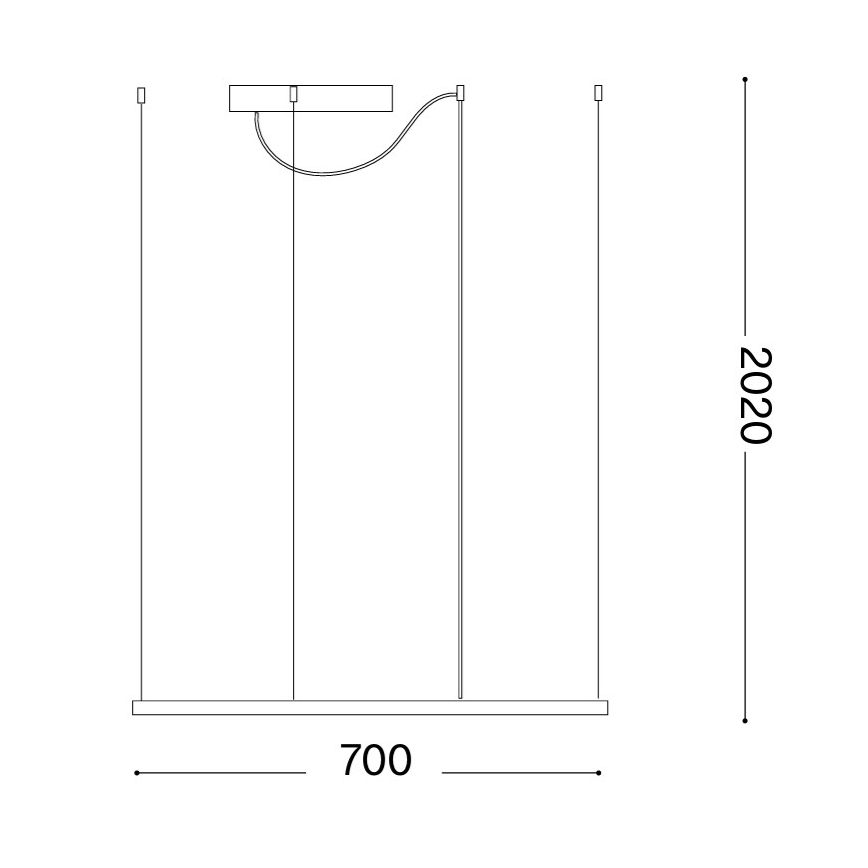 Ideal Lux - LED lustra uz kabeļa ORACLE SLIM LED/44W/230V 3000K CRI 90 70x70 cm zelta
