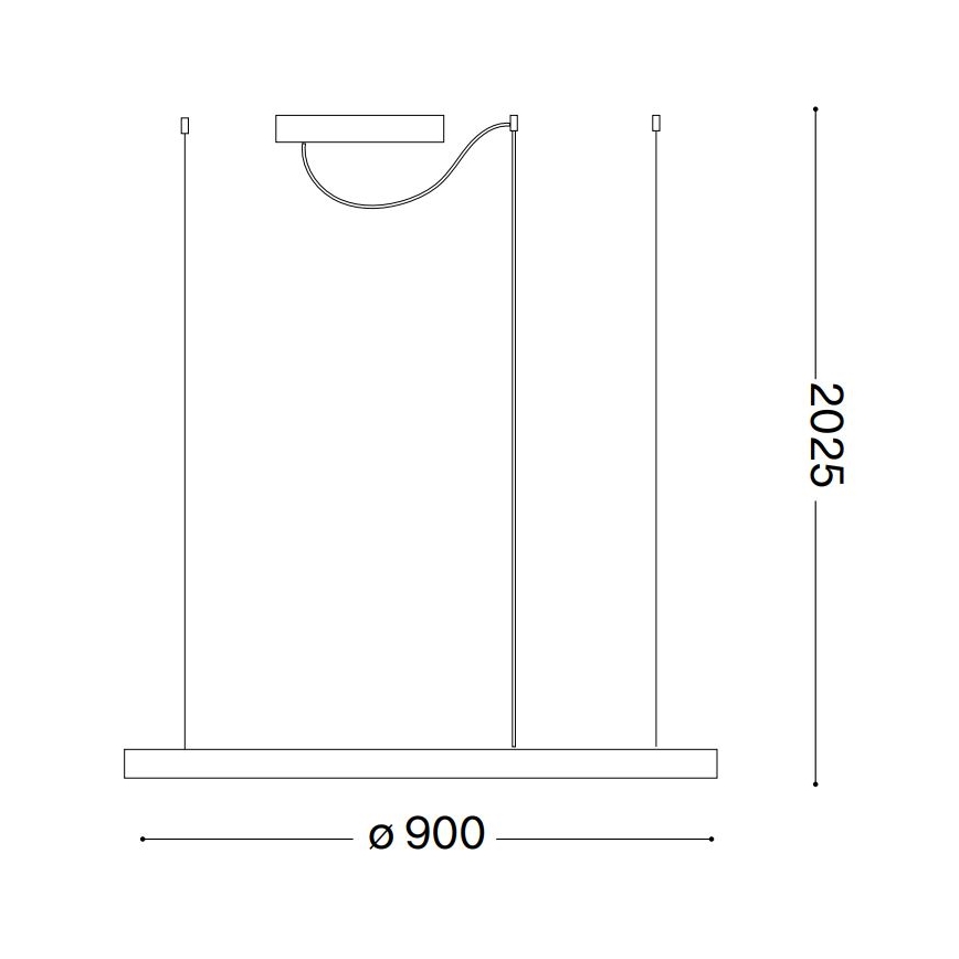 Ideal Lux - LED pakaramā lustra ORACLE SLIM LED/53W/230V 2700K CRI 90 Ø 90 cm balta