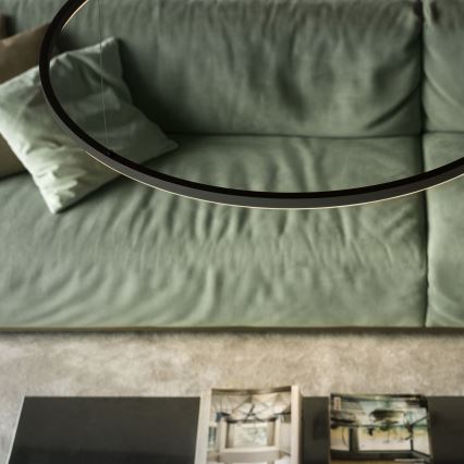 Ideal Lux - LED lustra uz troses ORACLE SLIM LED/53W/230V 2700K CRI 90 Ø 90 cm melna