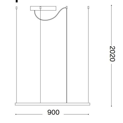 Ideal Lux - LED karājamā lustra uz kabeļa ORACLE SLIM LED/53W/230V 3000K CRI 90 90x90 cm balta
