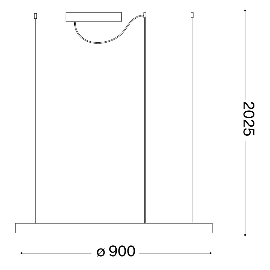 Ideal Lux - LED lustra uz troses ORACLE SLIM LED/53W/230V 4000K CRI 90 Ø 90 cm zelta