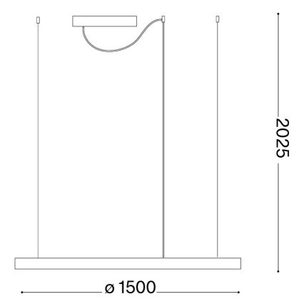 Ideal Lux - ORACLE SLIM piekaramā LED lustra uz troses LED/81W/230V 3000K CRI 90 Ø 150 cm zelta