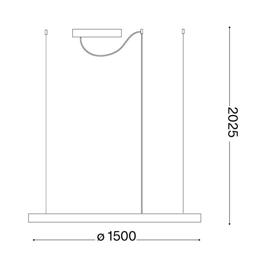 Ideal Lux - ORACLE SLIM piekaramā LED lustra uz troses LED/81W/230V 3000K CRI 90 Ø 150 cm zelta