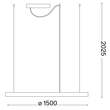 Ideal Lux - LED lustra uz troses ORACLE SLIM LED/83W/230V 2700K CRI 90 diam. 150 cm melna
