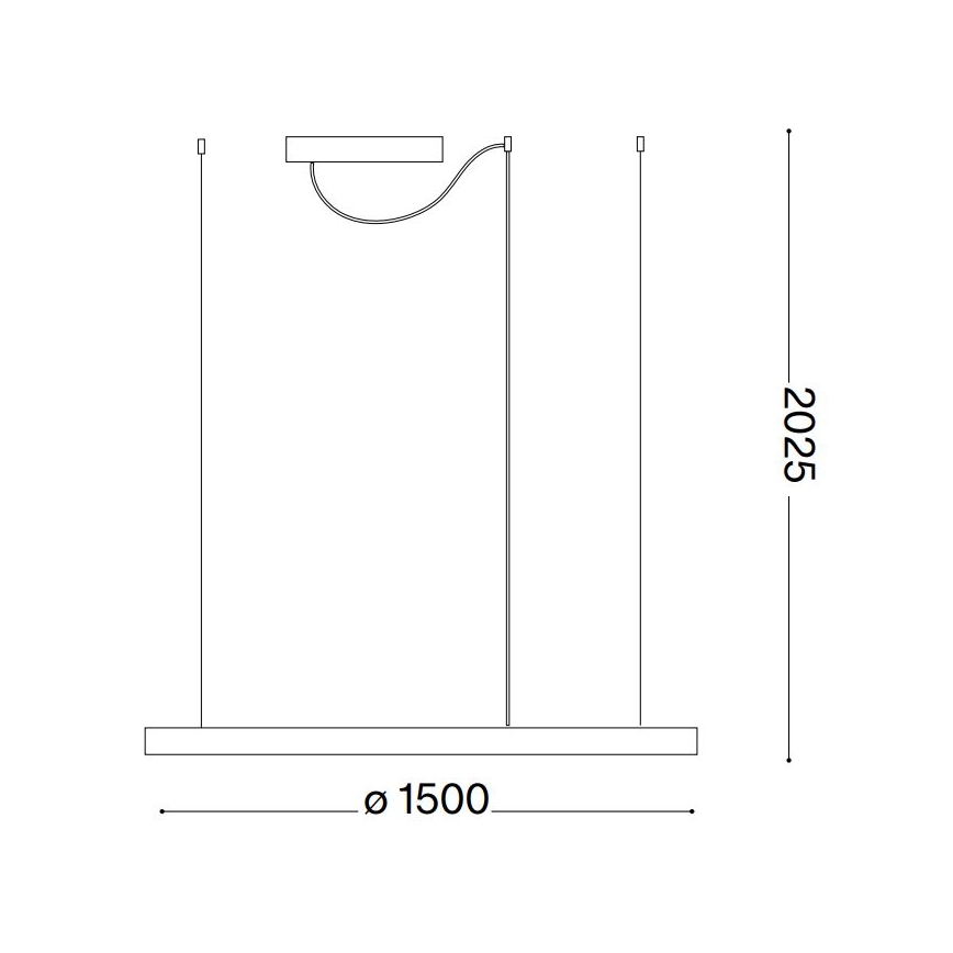 Ideal Lux - LED lustra uz troses ORACLE SLIM LED/83W/230V 2700K CRI 90 diam. 150 cm melna