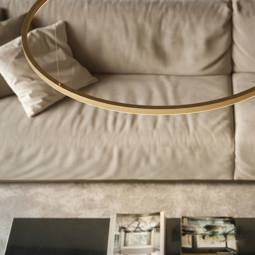 Ideal Lux - LED lustra uz troses ORACLE SLIM LED/83W/230V 3000K CRI 90 Ø 150 cm zelta