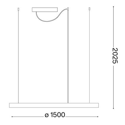 Ideal Lux - LED lustra uz troses ORACLE SLIM LED/83W/230V 3000K CRI 90 Ø 150 cm zelta