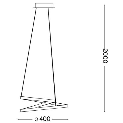 Ideal Lux - LED lustra uz troses OZ LED/38W/230V, Ø 40 cm, CRI 90, zelta