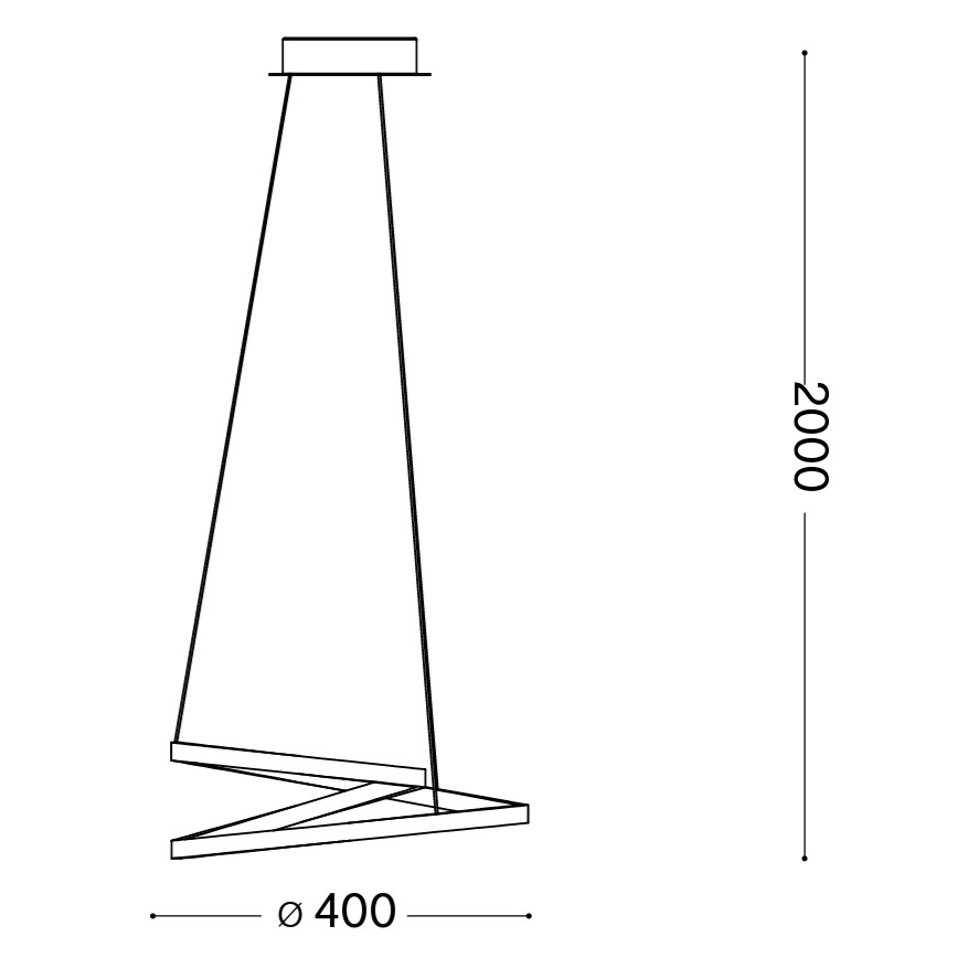 Ideal Lux - LED lustra uz troses OZ LED/38W/230V, Ø 40 cm, CRI 90, zelta