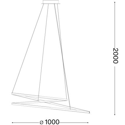 Ideal Lux - LED lustra uz troses OZ LED/75W/230V Ø 100 cm CRI 90 zelta