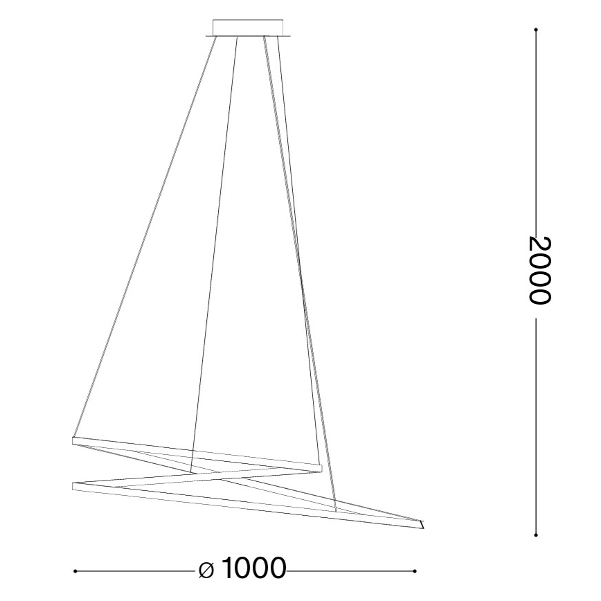 Ideal Lux - LED lustra uz troses OZ LED/75W/230V Ø 100 cm CRI 90 zelta