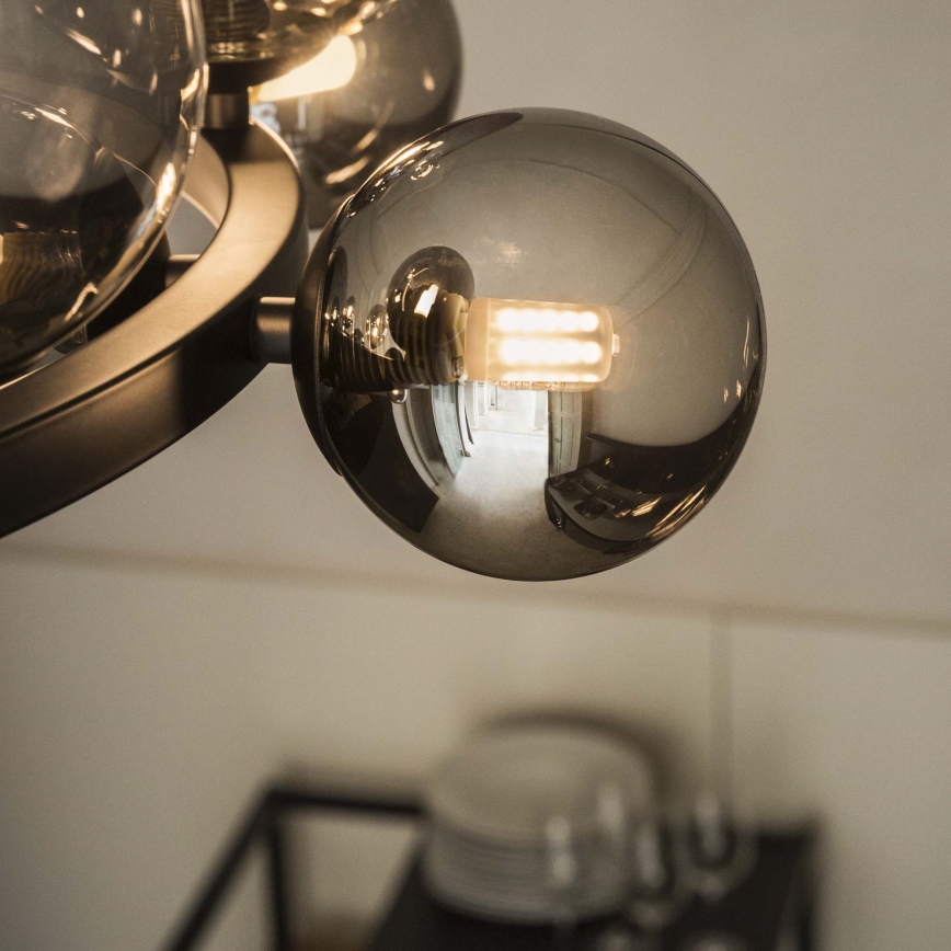 Ideal Lux - LED lustra uz troses PERLAGE 25xG9/3W/230V 110 cm melna/dūmakaina