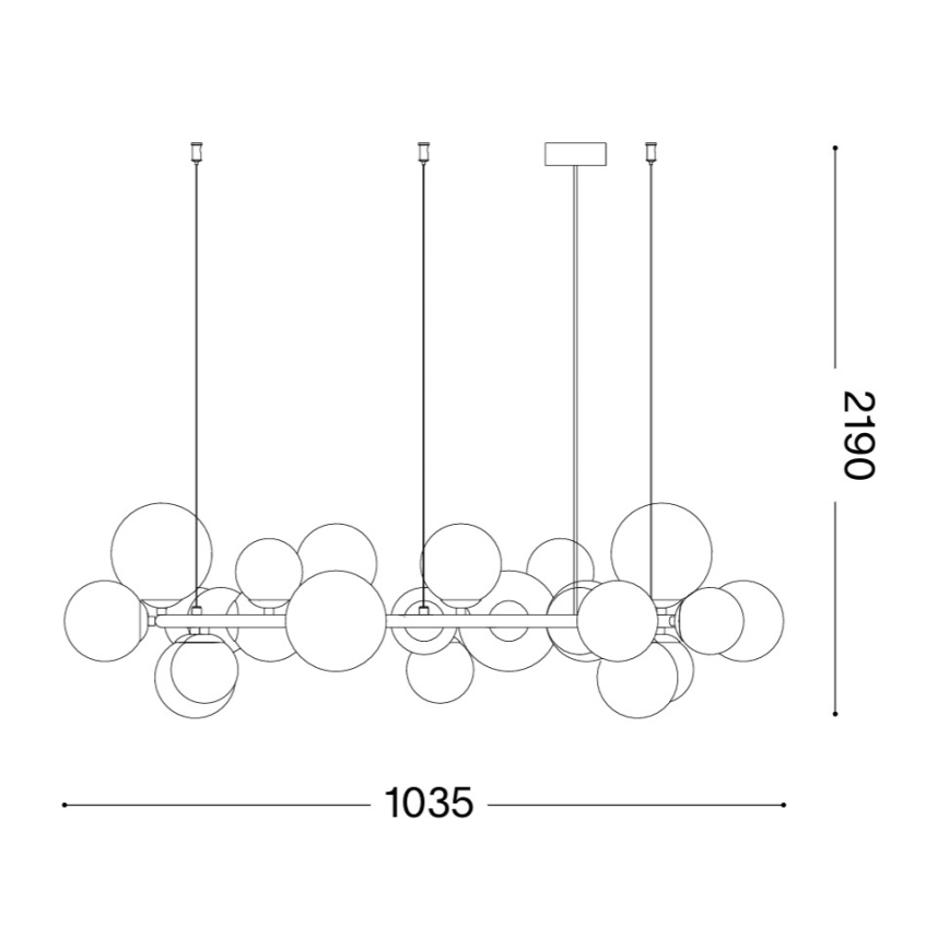 Ideal Lux - LED lustra uz troses PERLAGE 25xG9/3W/230V 110 cm zelta/dūmaina bēša