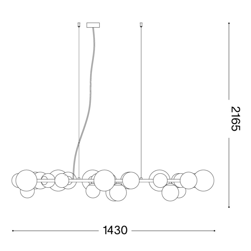 Ideal Lux - LED lustra uz troses PERLAGE 30xG9/3W/230V 143 cm zelta/balta