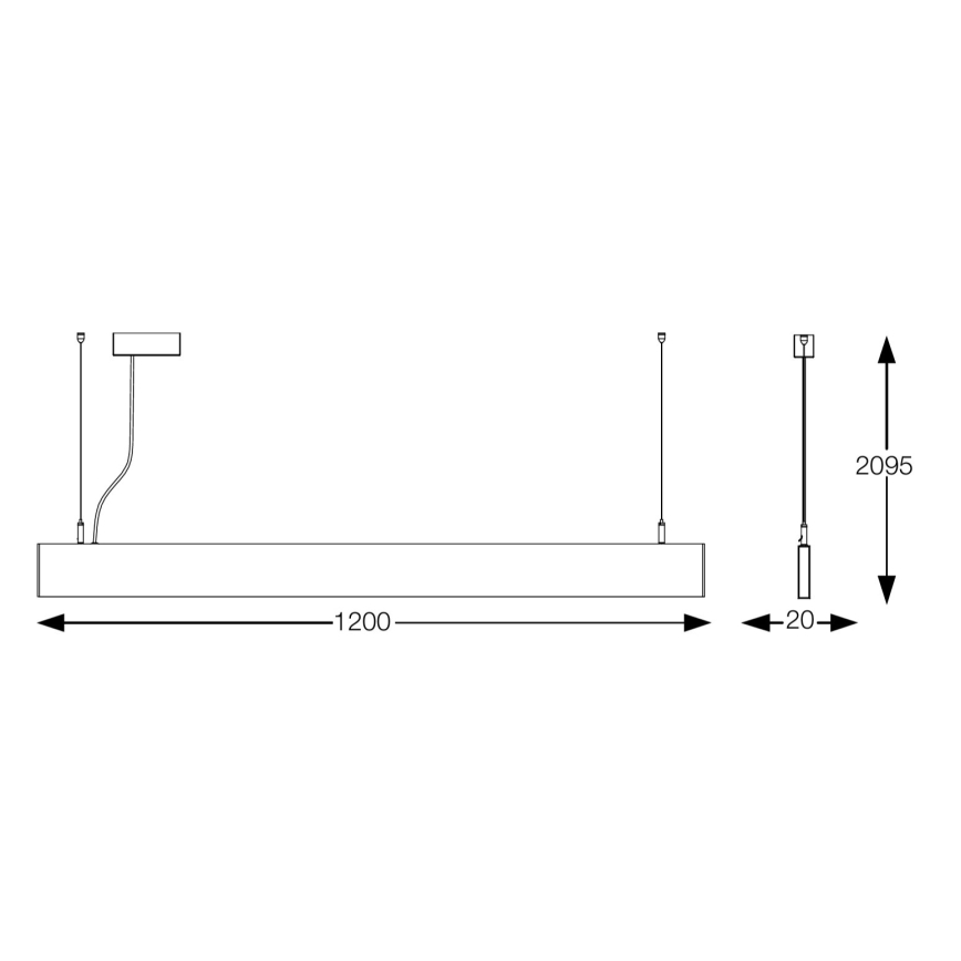 Ideal Lux - LED lustra uz troses STEEL LED/29W/230V 3000K CRI 90 120 cm balta
