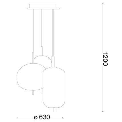 Ideal Lux - LED lustra uz troses UMILE LED/55W/230V Ø 63 cm CRI 90 misiņš/balta