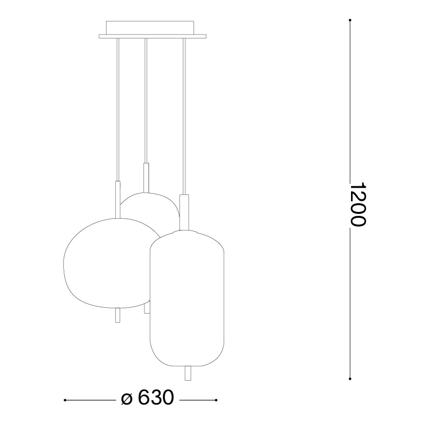 Ideal Lux - LED lustra uz troses UMILE LED/55W/230V Ø 63 cm CRI 90 misiņš/balta