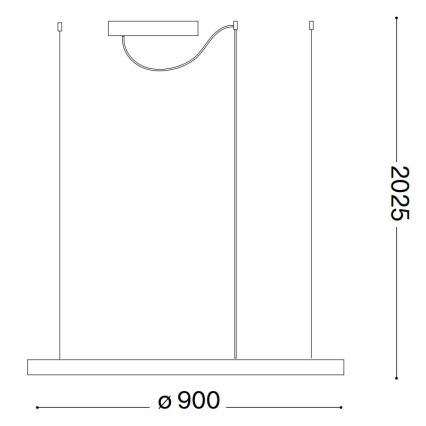 Ideal Lux - LED aptumšojama lustra uz kabeļa ORACLE SLIM LED/42W/230V 3000K CRI 90 Ø 90 cm balta