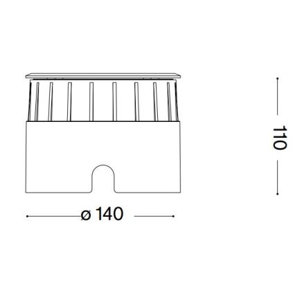 Ideal Lux - LED Pagalma lampa FLOOR LED/12W/230V d. 14 cm CRI 90 IP67 spīdīgi hromēts