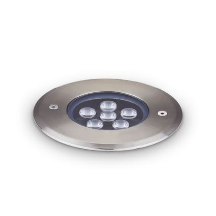 Ideal Lux - LED Pagalma lampa FLOOR LED/6W/230V d. 12 cm CRI 90 IP67 spīdīgi hromēts