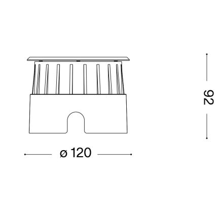 Ideal Lux - LED Pagalma lampa FLOOR LED/6W/230V d. 12 cm CRI 90 IP67 spīdīgi hromēts