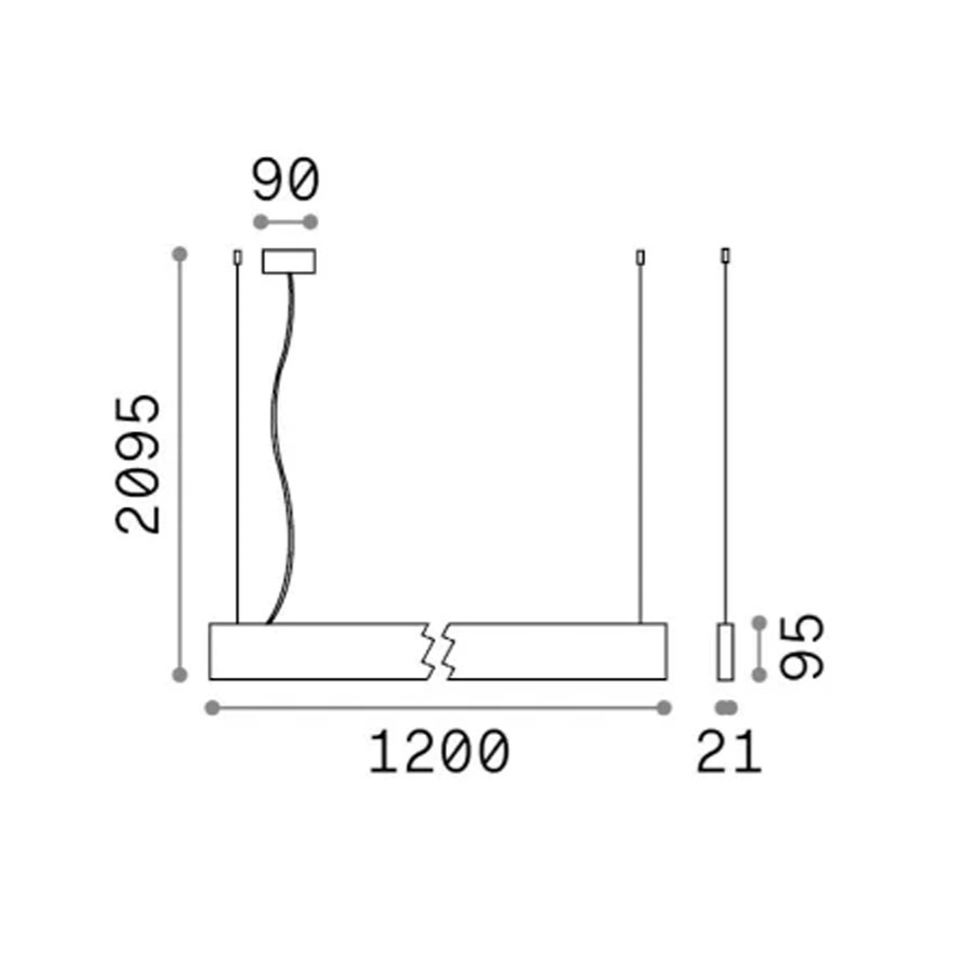 Ideal Lux - LED pakaramais gaismeklis uz troses STEEL LED/29W/230V 4000K CRI 90 120 cm melns