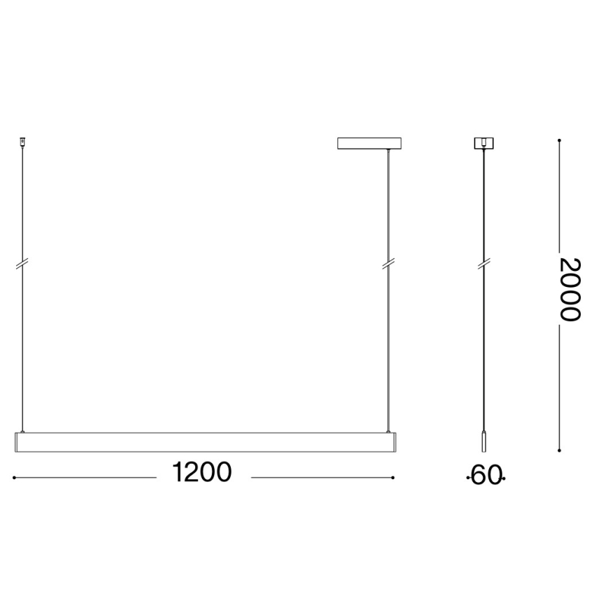 Ideal Lux - LED pakaramais uz troses DESK WIDE LED/36W/230V CRI 90 120 cm melns