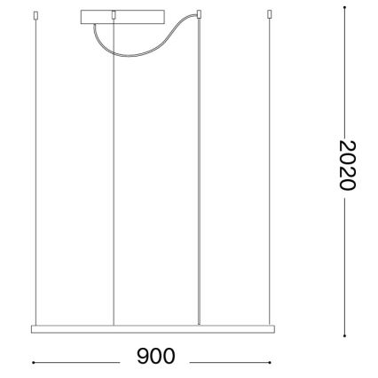 Ideal Lux - LED lustra uz troses ORACLE SLIM LED/53W/230V 3000K CRI 90 90x90 cm zelta